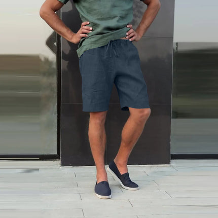 Summer Men's Loose Solid Color Five-Point Casual Short