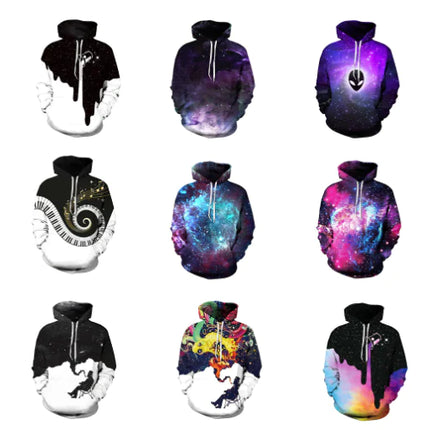 3D Hoodie with Stargazing Digital Print (Long Sleeve)