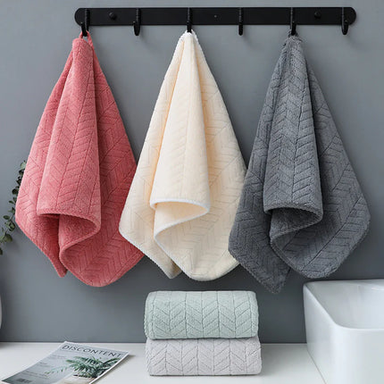 Thick Coral Fleece Face Towel with Custom Embroidery