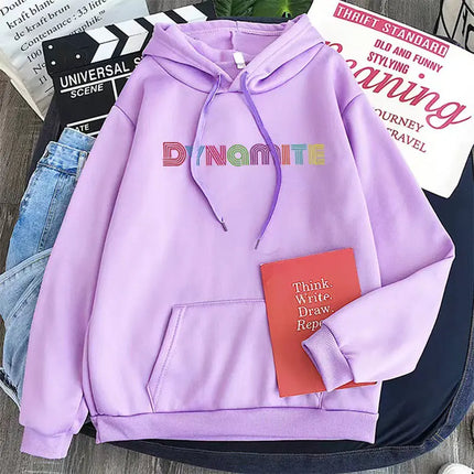 Loose Women's Hoodie with Letter Print Design