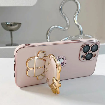 Cute Cat Phone Case for iPhone 14/15 Pro Max with Stand