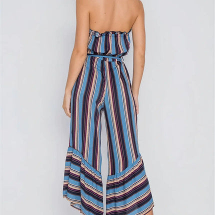 Stripe Jumpsuit -Blue