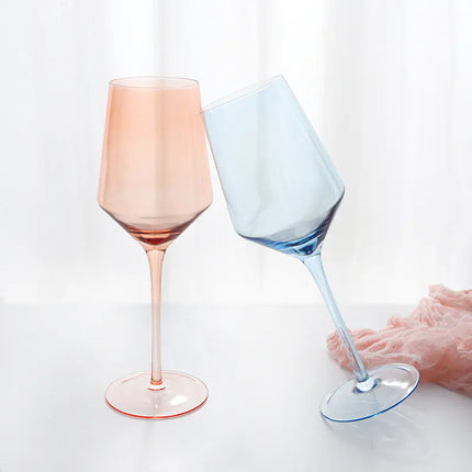 Colorful Lead-free Crystal Red Wine Glass for Banquets