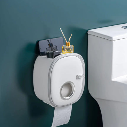 Wall-Mounted Tissue Box for Bathroom Storage Shelf