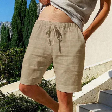 Summer Men's Loose Solid Color Five-Point Casual Short