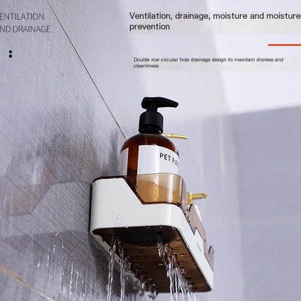 Bathroom Wall-Mounted Storage Rack with Suction Cups