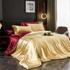 Wine red camel / 1.2m bed hat four-piece set