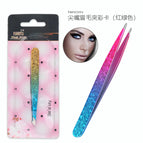 Pointed eyebrow clip color card (red and green)