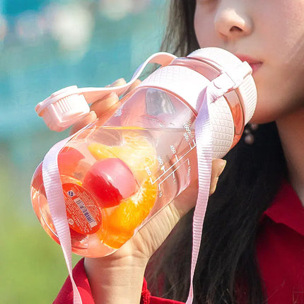Large Capacity Outdoor Plastic Straw Sports Water Bottle