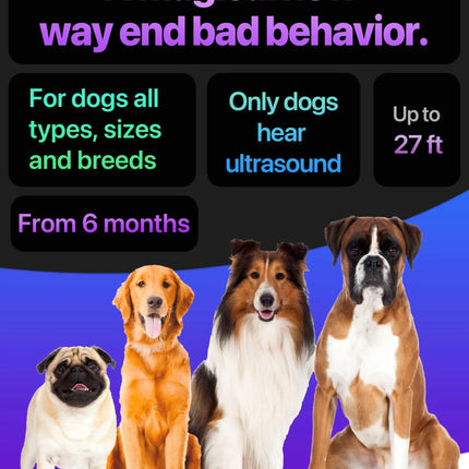 Dog Bark Deterrent Device Stops Bad Behavior No Need Yell Long Range Ultrasonic