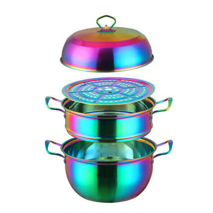 Large-Capacity Double-Layer Stainless Steel Steamer