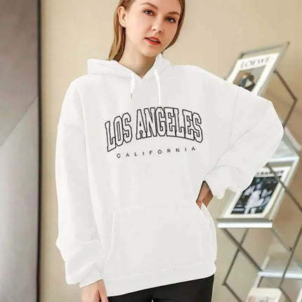 Los Angeles Letter Print Women's Hoodie Pullover