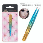 Knife mouth eyebrow clip color card (yellow green)