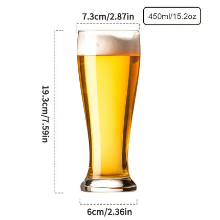 2pcs Large Capacity Lead-Free Glass Beer Mugs