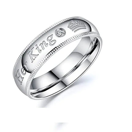 Couple Rings with Zirconia and Crown Design