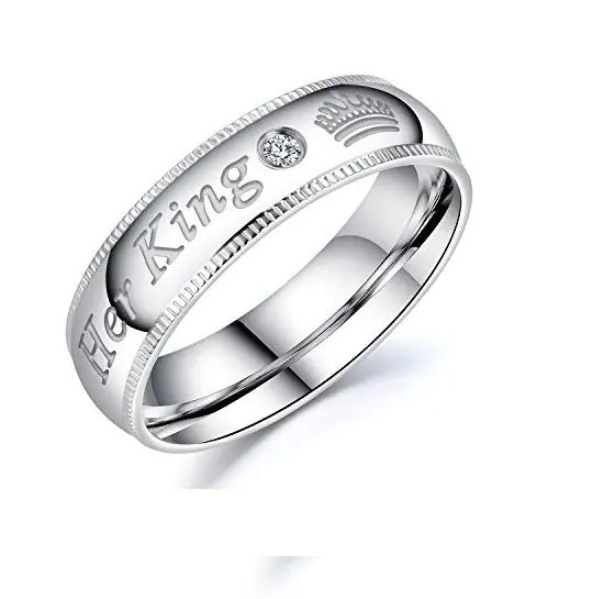 Couple Rings with Zirconia and Crown Design