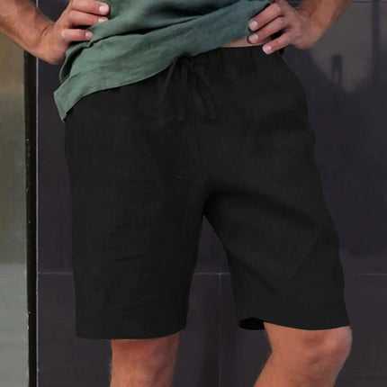 Summer Men's Loose Solid Color Five-Point Casual Short
